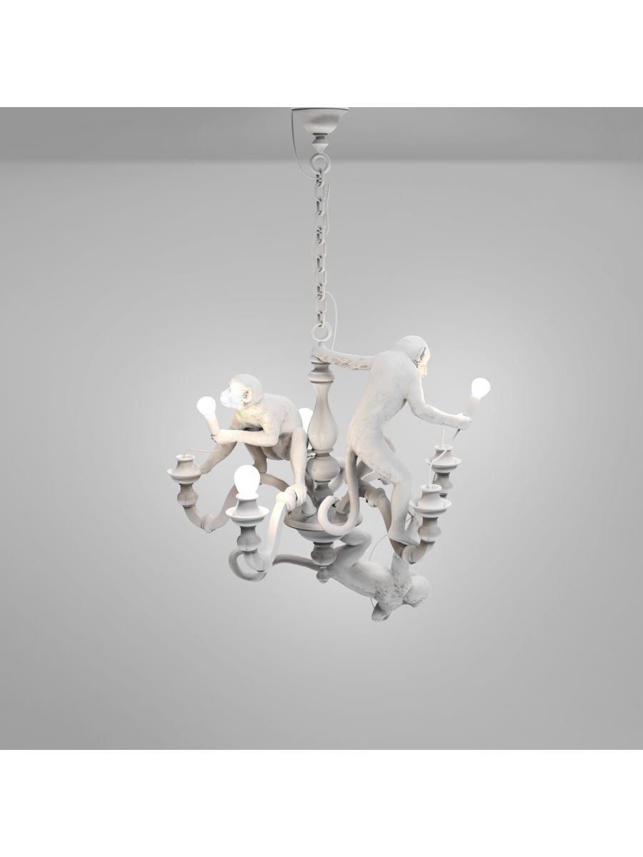Monkey Chandelier White