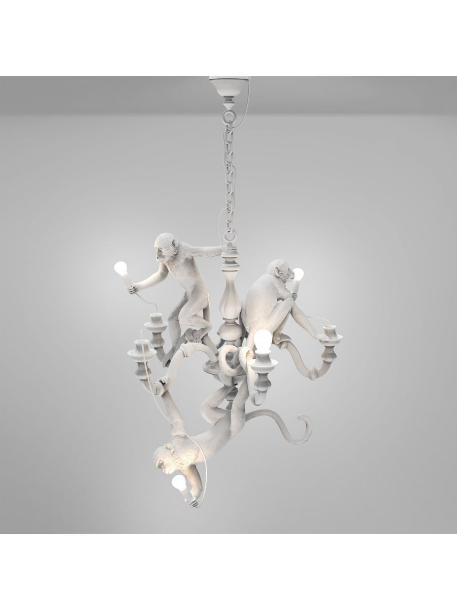 Monkey Chandelier White