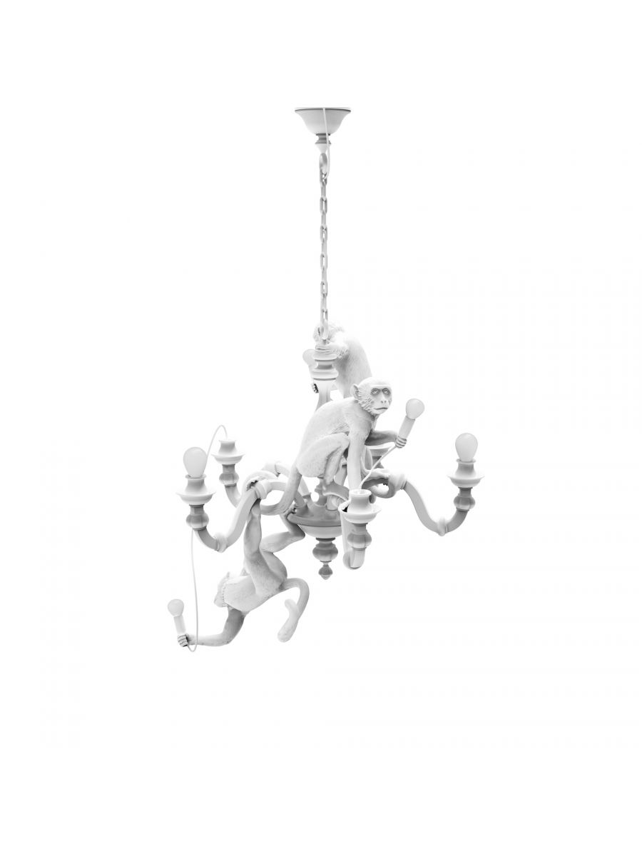 Monkey Chandelier White