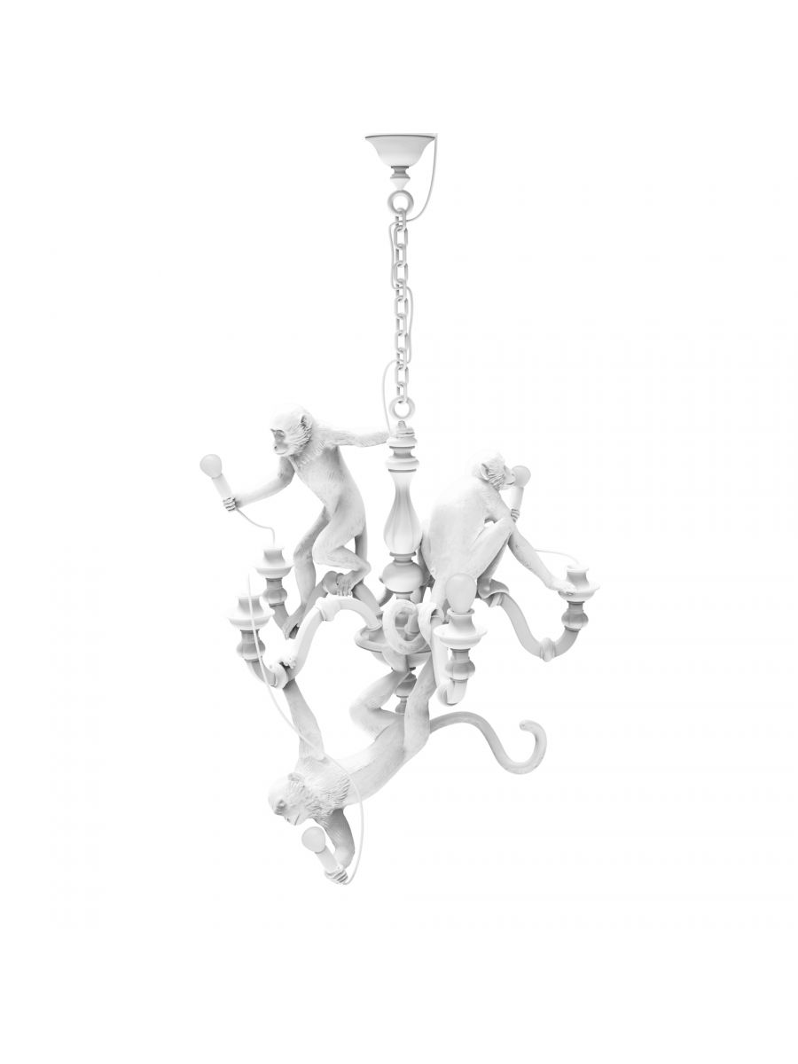 Monkey Chandelier White