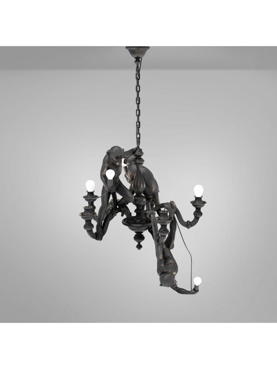 Monkey Chandelier Black