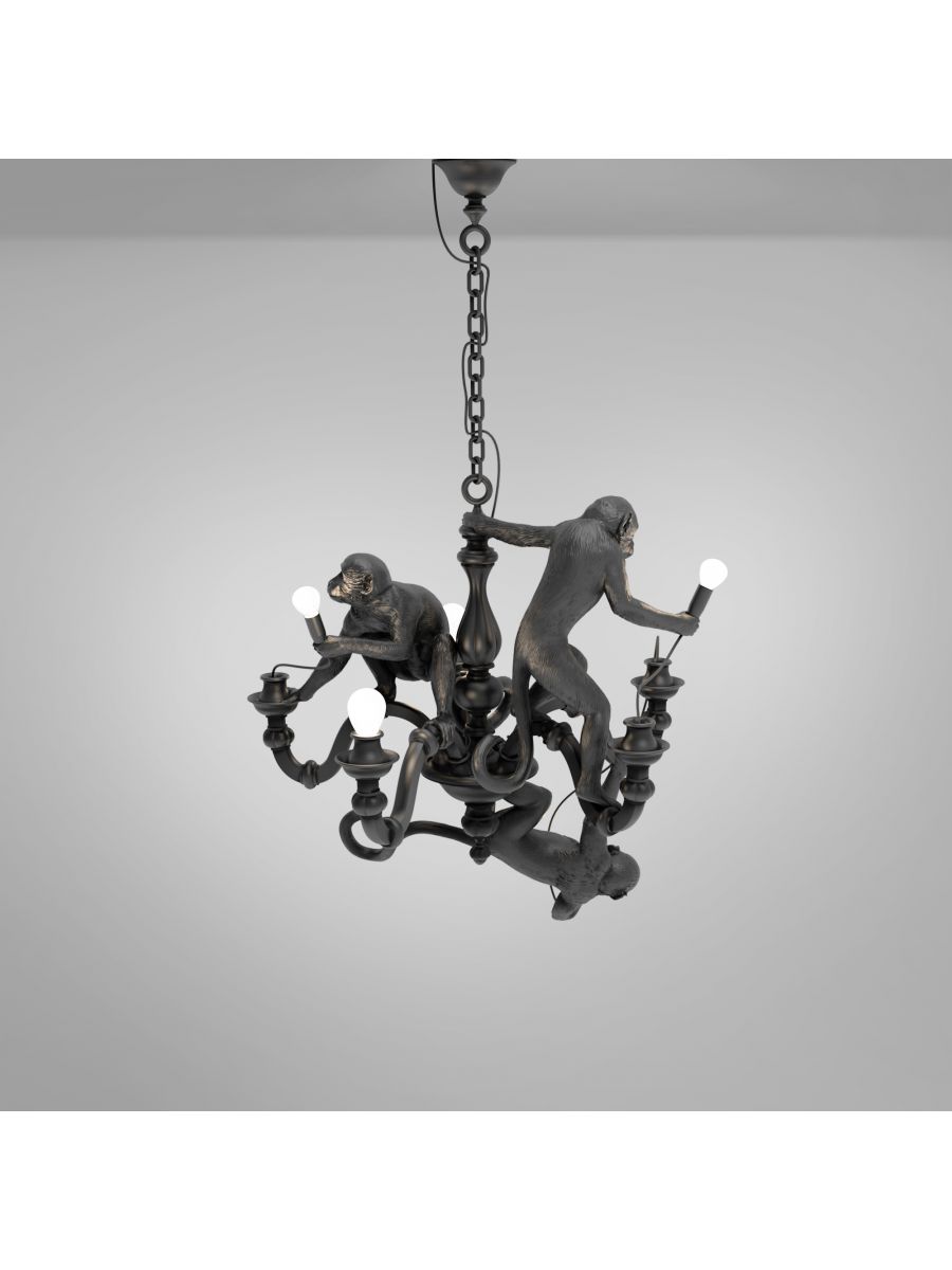 Monkey Chandelier Black