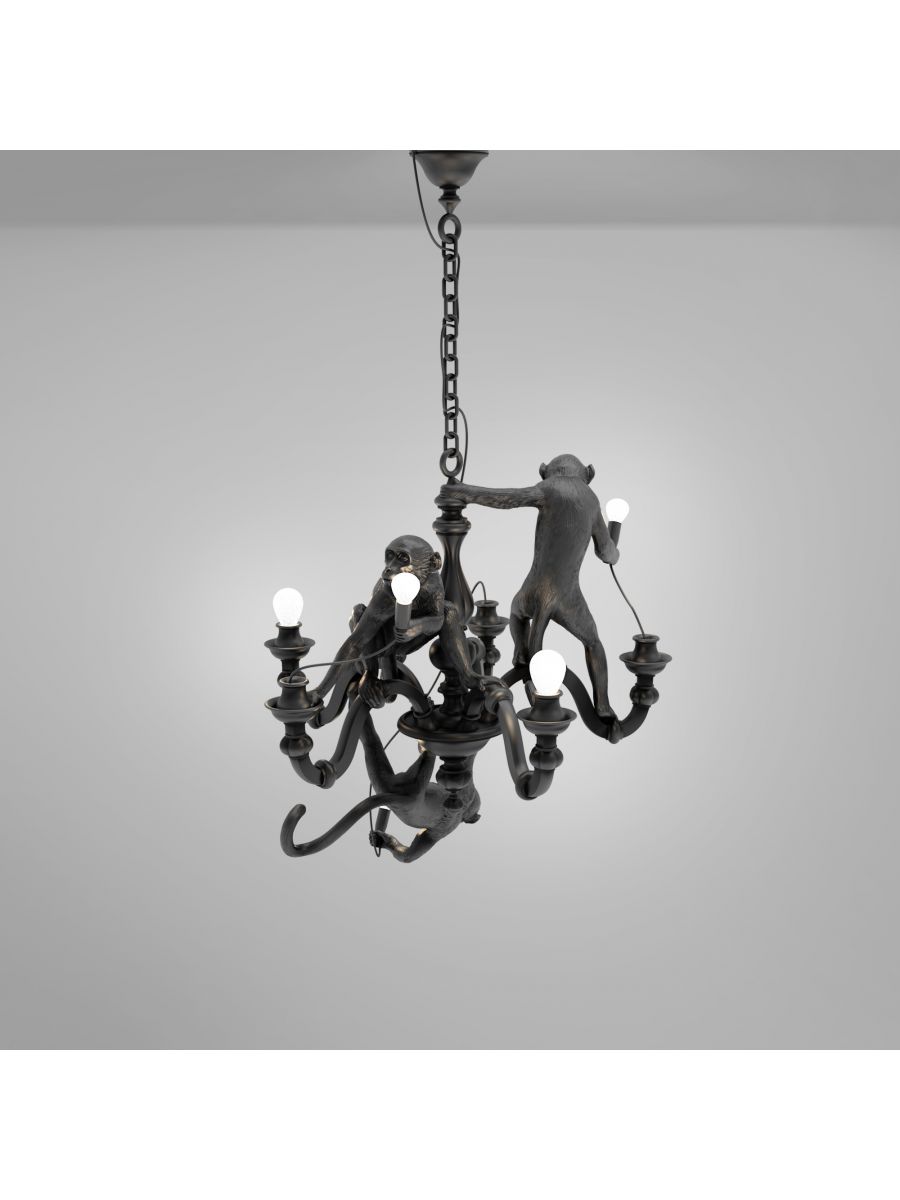 Monkey Chandelier Black