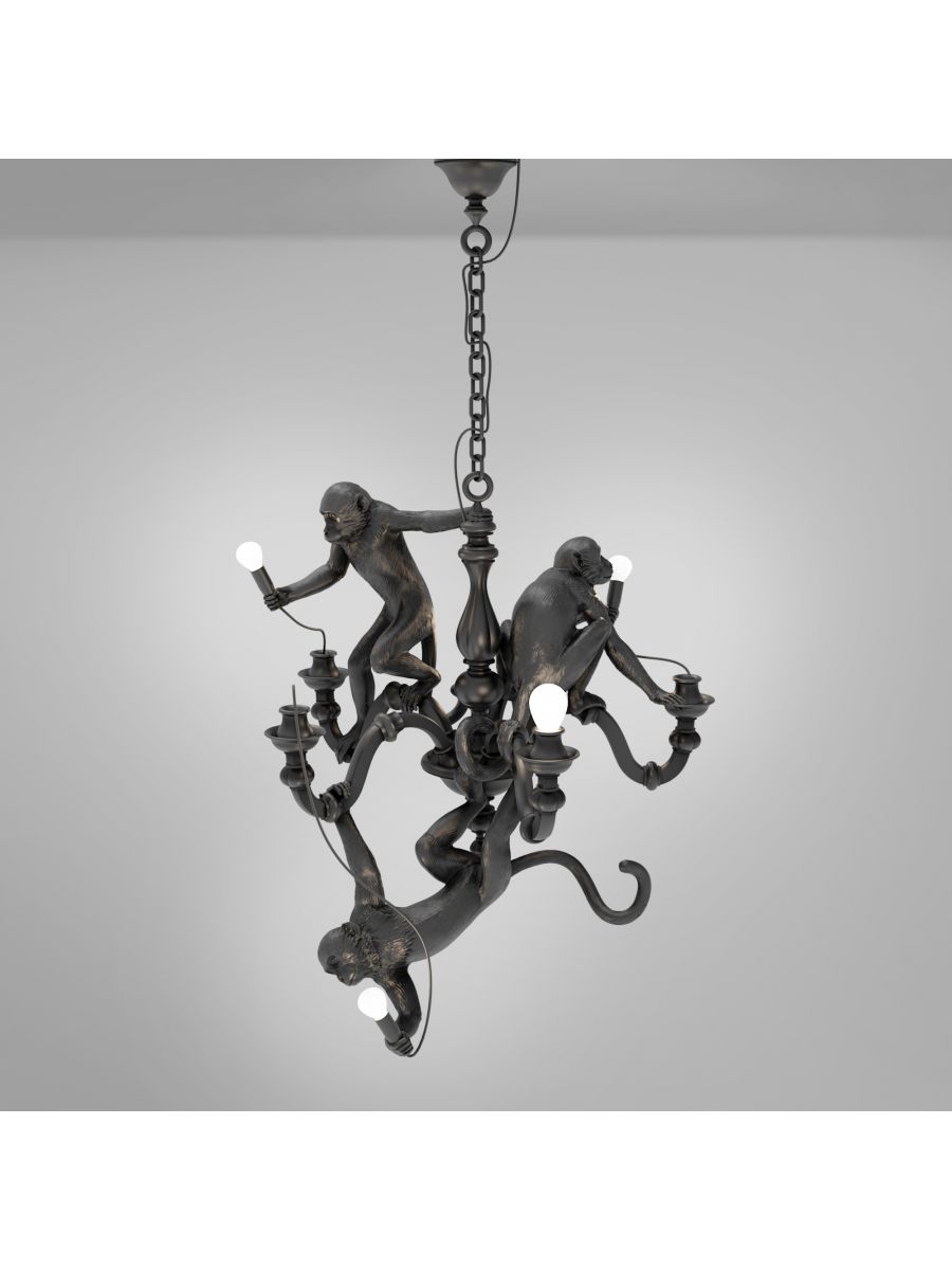 Monkey Chandelier Black