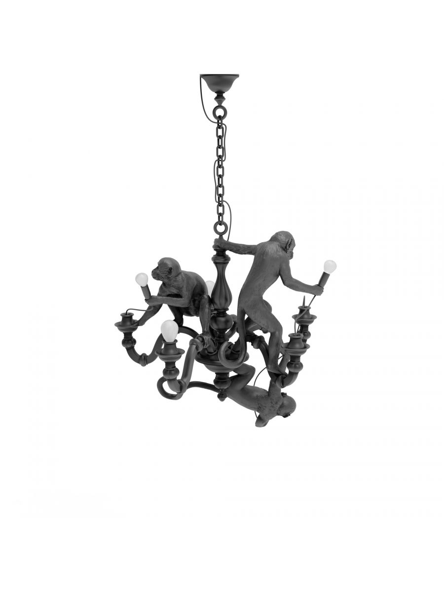 Monkey Chandelier Black