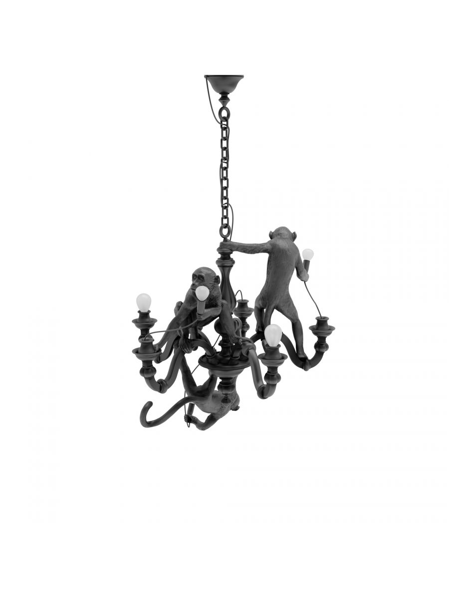 Monkey Chandelier Black