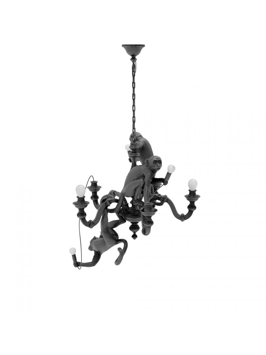Monkey Chandelier Black