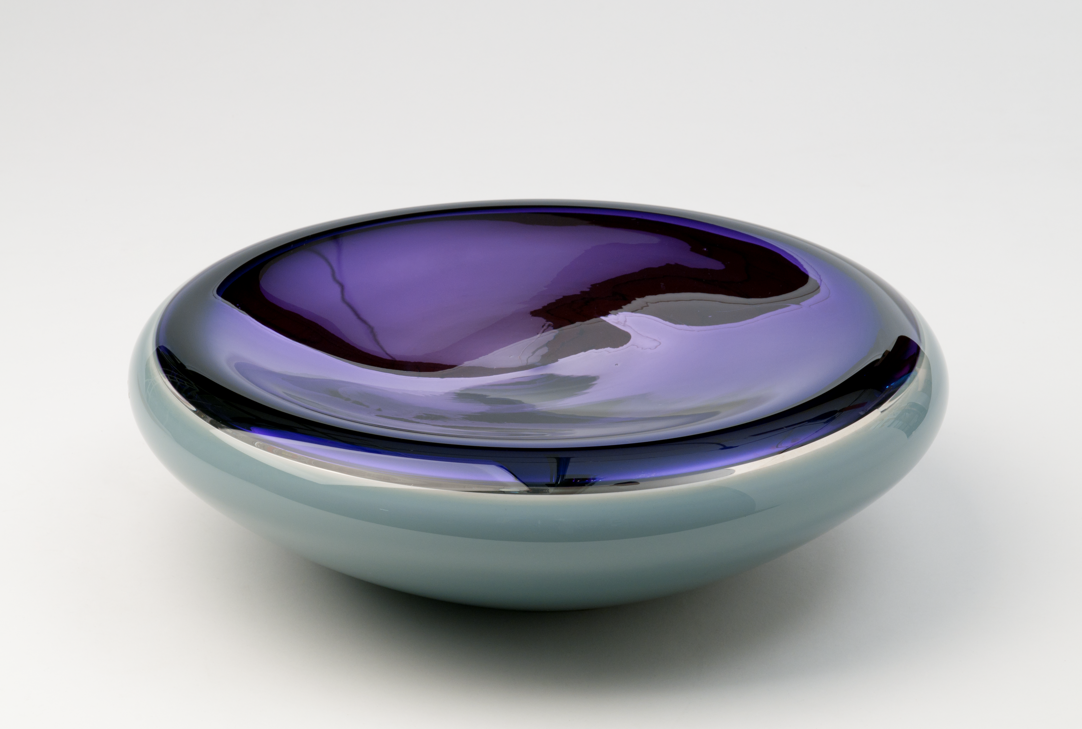 Mirrored Bowl in Purple & Grey